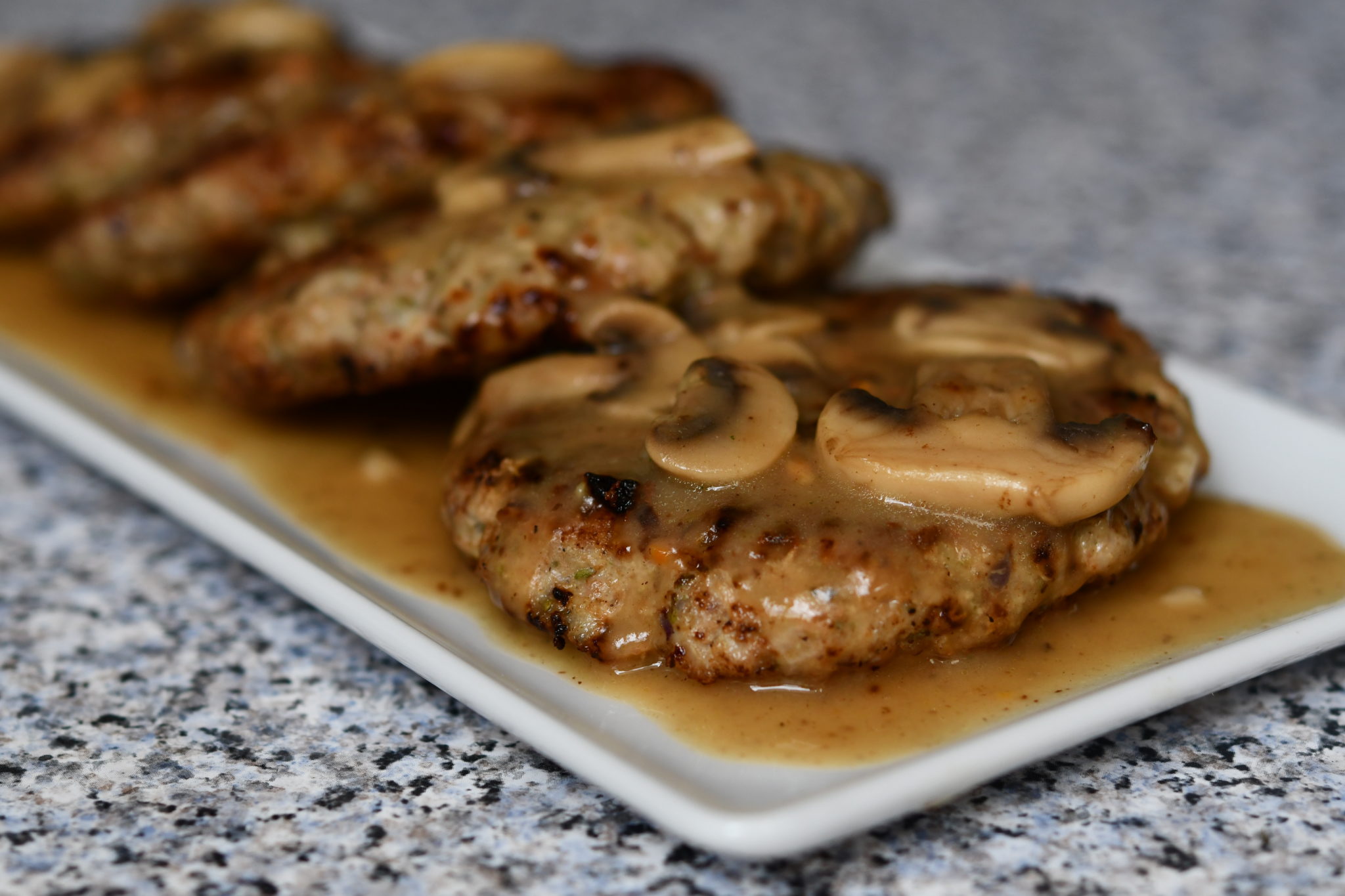 Beef Burger Steak With Mushroom Sauce