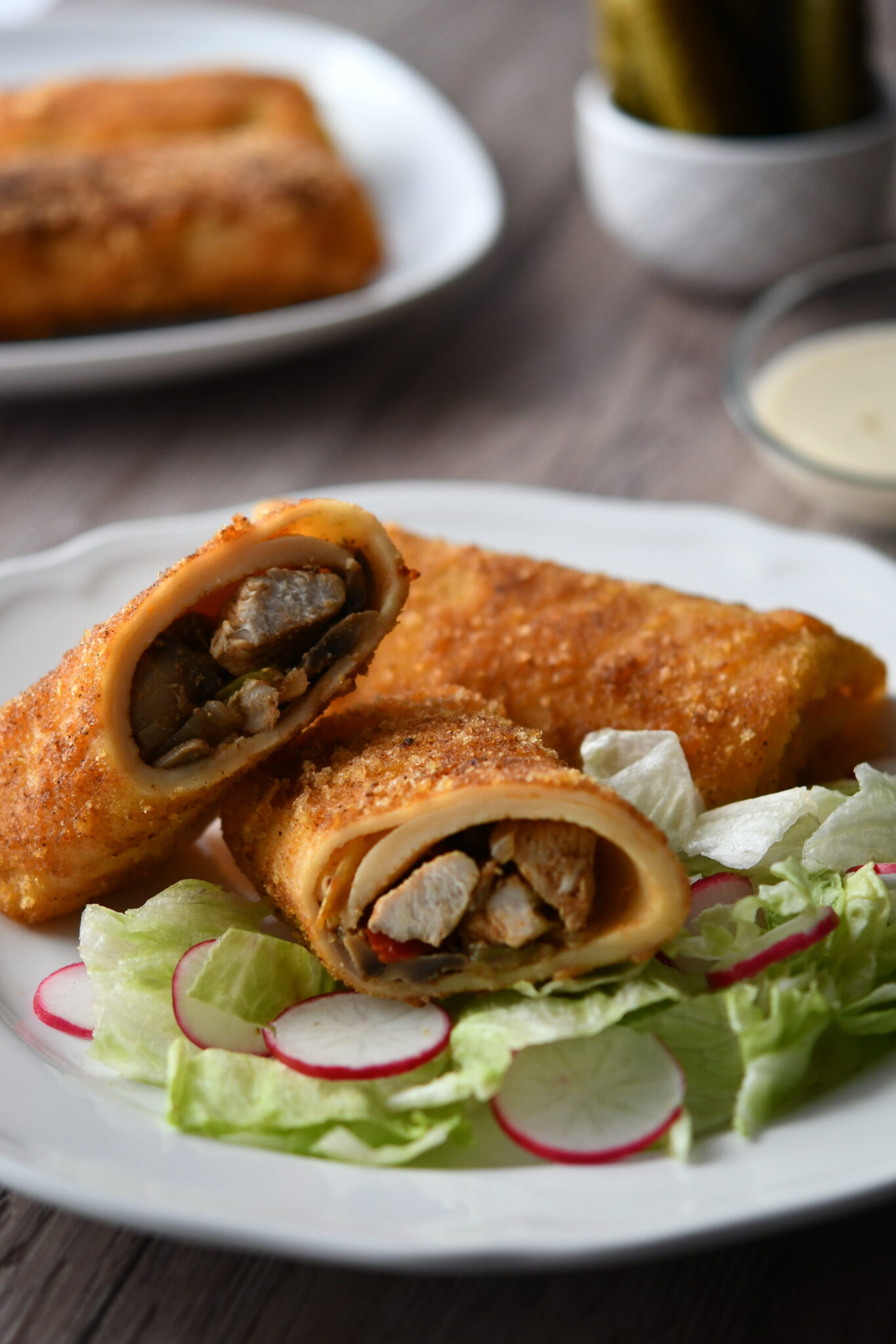 Chicken Crepe Rolls With Cheese Sauce | Klysa